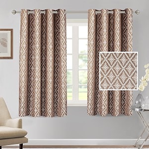cortina polyester window curtains 5 feet 250gsm - jacquard printed light-filtering 70-80 room darkening curtains for bedroom office living room amp hallway pack of 2 pink