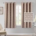 Cortina Polyester Window Curtains 5 Feet 250GSM - Jacquard Printed Light-Filtering (70-80% Room Darkening) Curtains for Bedroom, Office, Living Room &amp; Hallway (Pack of 2, Pink)