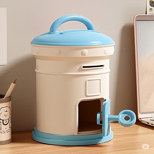 cortina post box design piggy bank for kids amp adults  plastic coin saver with handle amp keys money box gift item for kids ages 3 blue pack of 1