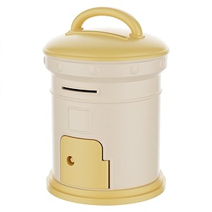 cortina post box design piggy bank for kids amp adults  plastic coin saver with handle amp keys money box gift item for kids ages 3 yellow pack of 1