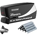 Coruscant Electric Stapler, Automatic Stapler, Heavy Duty，25 Sheet, Store 210 Staples，Includes 2000 Staples and 1 Staple Remover. Electric Desktop AC or Battery Powered for Home/Office Use