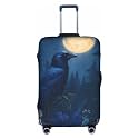Corvid in Moonlit Blossom Grove Elasticity Luggage Protection Cover Travel Scratch Resistant Suitcase Covers X-Large (29-32 inch suitcase)
