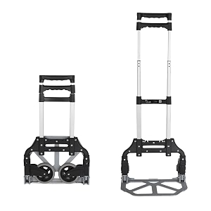 corvids 75 kg portable aluminium hand truck  2-year warranty  foldable push amp pull dolly cart with folding wheels telescoping handle ideal for home office amp industrial use