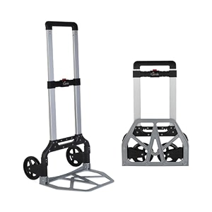 corvids 150 kg portable aluminium hand truck  2-year warranty  foldable push amp pull dolly cart with folding wheels telescoping handle ideal for home office amp industrial use