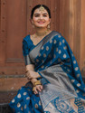 COSBILA FASHION Woven Banarasi Silk Blend Saree