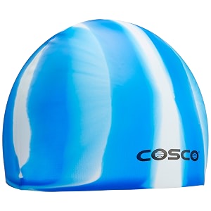 cosco 25003 silicone swimming cap whiteblue