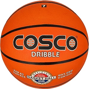 cosco nylon dribble rubber basket ball size - 7 orange