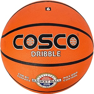 cosco dribble rubber nylon basketball  size 6 orange