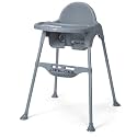Cosco Kids Canteen High Chair Lightweight Portable Baby Feeding Chair with Adjustable Tray, Easy to Clean, Kitchen or Dining Use, Toddlers Up to 33 lbs, Mono Grey