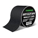COSIMIXO 4" x 35Ft Heavy Duty Anti Slip Tape,Best 80grit Friction,Grip,Abrasive for Stairs Outdoor/Indoor Waterproof Grip Tape Safety Non Skid Tread Staircases Anti-Slip Traction Tape Black