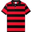 COSLAND Boys' Xs-Large Striped Polo Shirt, Cotton Short Sleeve Shirt