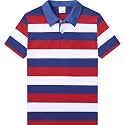 COSLAND Boys' Xs-Large Striped Polo Shirt, Cotton Short Sleeve Shirt