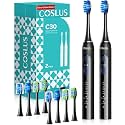 COSLUS C30 Electric Toothbrush for Adults, Ultra-Clean, 2PCS, Black