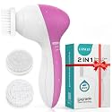 COSLUS Facial Cleansing Brush Face Scrubber, Standard Set, Bright Rose