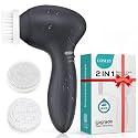 COSLUS Facial Cleansing Brush Face Scrubber, Standard Set, Light Grey