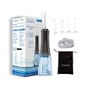 Portable Water Flosser – 280ml Tank, 4 Modes, 4 Nozzles, 60-Day Battery, IPX7 Waterproof, Rechargeable, 2-Year Warranty (Black)