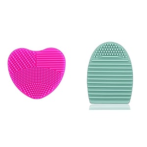 brush cleaning mat silicone makeup cleaning brush scrubber mat portable washing tool cosmetic brush cleaner egg shaped 1 pcs