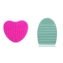 Brush Cleaning Mat, Silicone Makeup Cleaning Brush Scrubber Mat Portable Washing Tool Cosmetic Brush Cleaner (Egg Shaped 1 Pcs)
