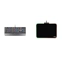 Cosmic Byte CB-GK-24 Equinox Alturas Per Key RGB Mechanical Keyboard with Outemu Blue Switches, Wrist Rest(Black) &amp; Volcano RGB Gaming Mousepad with Effects, Spectra RGB, USB Cable, 350x250x3MM