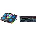 Cosmic Byte Cyclone RGB Laptop Cooling Pad with 5 Fan, Adjustable Speed, USB Hub (Black/Blue)