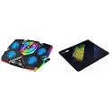 Cosmic Byte Cyclone RGB Laptop Cooling Pad with 5 Fan, Adjustable Speed, USB Hub (Black/Blue) &amp; Dwarf Speed Type Gaming Mousepad (320mm x 270mm x 4mm)