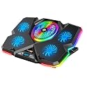 Cosmic Byte Cyclone RGB Laptop Cooling Pad with 5 Fan, Adjustable Speed, USB Hub (Black/Blue)