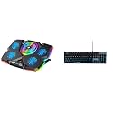 Cosmic Byte Cyclone RGB Laptop Cooling Pad with 5 Fan, Adjustable Speed, USB Hub (Black/Blue)