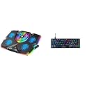 Cosmic Byte Cyclone RGB Laptop Cooling Pad with 5 Fan, Adjustable Speed, USB Hub (Black/Blue)