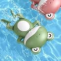 COSMOBABY Premium Bath Toys, Floating Wind Up Toys for 1-5 Year Old Boy Girl, New Born Baby Bathtub Water Toys, Preschool Toddler Pool Toys Frog (Pack of 2) Proudly Made in India