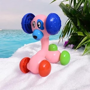 cosmobaby premium friction dog toy cute puppy 3 face role play toy pink proudly made in india