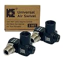 Cosmostar 1/4" NPT 360° Swivel Air Hose Connector – Industrial-Grade Swivel Fittings for Air Tools (2-Pack)