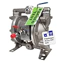 COSMOSTAR D0902 3/8" Stainless Steel Double Air Diaphragm Pump, Aluminum Body, Teflon Ball, seat and Diaphragm, Pump Muffler, Pump, Chemical Pump, Waste Oil Pump, Pneumatic Oil Pump, Diaphragm Pumps