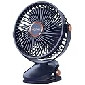 COSTAR Portable Fan Rechargeable, Mini Clip Fan Battery Operated, Usb Night Light, 5-Speed Table Fan With Less Vibration, 360° Rotate Personal Fan, Clean For Home Office Camp, Blue, 6 Inch