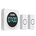 Costar Door Bell - Calling Bell Wireless with 24-Hour Time Display, Wireless Doorbell for Home, 1000ft Range Operating with 58 Chimes, 5 Levels Adjustable Volume(Pebble 700 Black)