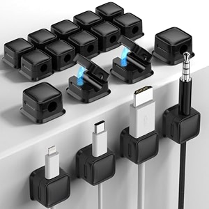 costop 18 pack magnetic cord organizer holderstrong adhesive desk cable management easy openorganize phone charging cords wire holder organizer neatly for homeofficecardesknightstand-black