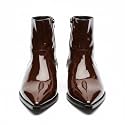 Costoso Italiano Mens Dark Brown Patent Leather