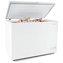 COSTWAY 10 Cu.Ft. Chest Freezer, Compact Deep Freezer with 7-Level Adjustable Temperature, Removable Basket, Freestanding Top Open Door Freezer for Home, Garage, Basement, White