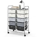 COSTWAY 10 Drawer Rolling Storage Cart, Utility Cart with Lockable Wheels