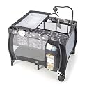 Costzon 3 in 1 Pack and Play with Bassinet, Portable Baby Playard with Changing Table, Music Box, Hangings, Wheels/Brake, Basket, Foldable Infant Bassinet Crib for Baby Toddlers Indoor Outdoor