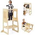 Costzon 3 in 1 Toddler Tower, Kids Step Stool with Chalkboard