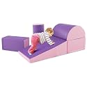 Costzon 5 Pieces Climbing Toys for Toddlers, Soft Foam Block Play Structures Infants Climbers for Child Development, Waterproof Kids Climbing Toys Indoor for Preschool Baby (Pink &amp; Purple)