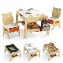 Costzon Kids Table and Chairs, 3-in-1 Table Set w/Chalkboard &amp; Whiteboard