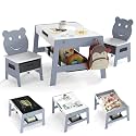 Costzon Kids Table and Chairs, 3-in-1 Art Table w/Chalkboard &amp; Whiteboard