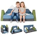 Costzon Modular Kids Play Couch, Snow Mountain Theme Toddler Foam Building Fort for Inspiring Creativity, Convertible Foam and Floor Cushion for Boys Girls for Playroom, Bedroom Gifts (Snow Mountain)