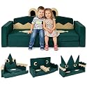 Costzon Modular Kids Play Couch, Snow Mountain Theme Toddler Foam Building Fort for Inspiring Creativity, Convertible Foam and Floor Cushion for Boys Girls for Playroom, Bedroom Gifts (Crocodile)