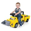 Costzon Ride on Excavator, Kids Tractor Digger Bulldozer Push Car w/Shovel, Detachable Trailer, Under-Seat Storage, DIY Stickers, Sit and Scoot Ride on Toy, Construction Car for Toddler 18+ Months