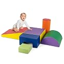 Costzon Toddler Climbing Toys, 6 Pieces Climb and Crawl Playset with PU Cover for Baby Crawling, Climbing &amp; Playing, Indoor Foam Climbing Blocks for Toddlers
