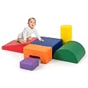 Costzon Toddler Climbing Toys, 6 Pieces Climb and Crawl Playset with PU Cover for Baby Crawling, Climbing & Walking, Indoor Foam Climbing Blocks for Toddlers (Rainbow)