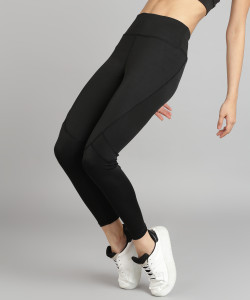 cosvos solid women black tights