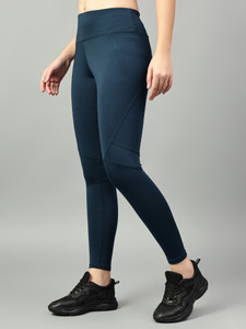 cosvos solid women blue tights